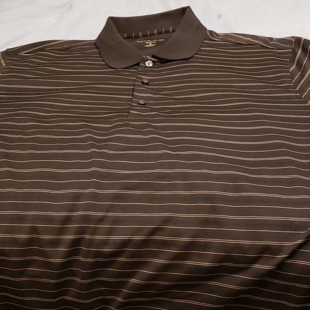 Black striped mens golf polo
